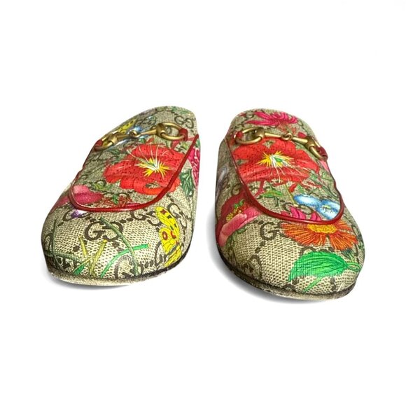 GUCCI Princetown GG Horsebit Flora Loafer Mule EU 36.5 US 6.5 Multicolor Floral - Picture 3 of 10